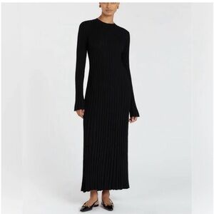 DISSH Black Long Sleeve Ribbed Dress